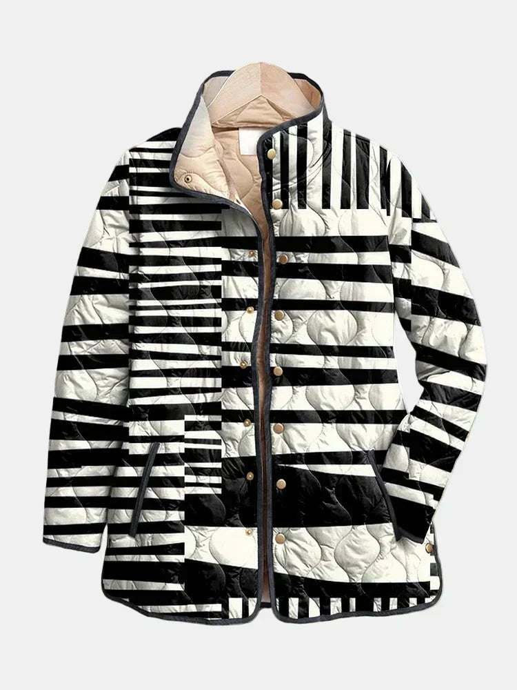 Chaqueta acolchada con rayas gráficas