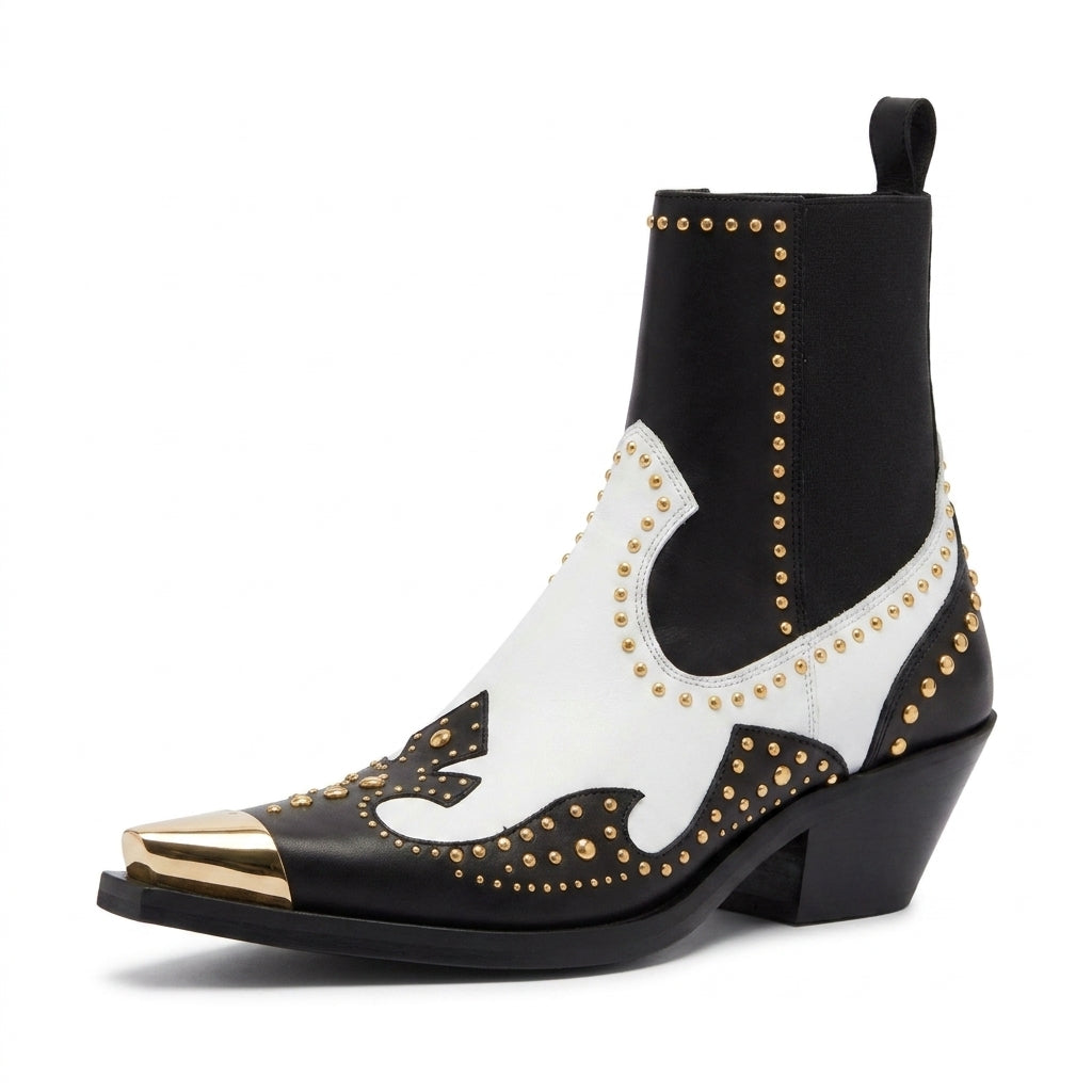 Botines western con puntera metálica