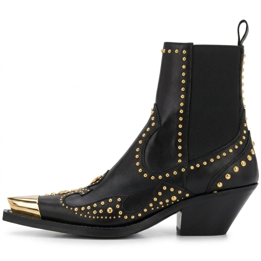 Botines western con puntera metálica