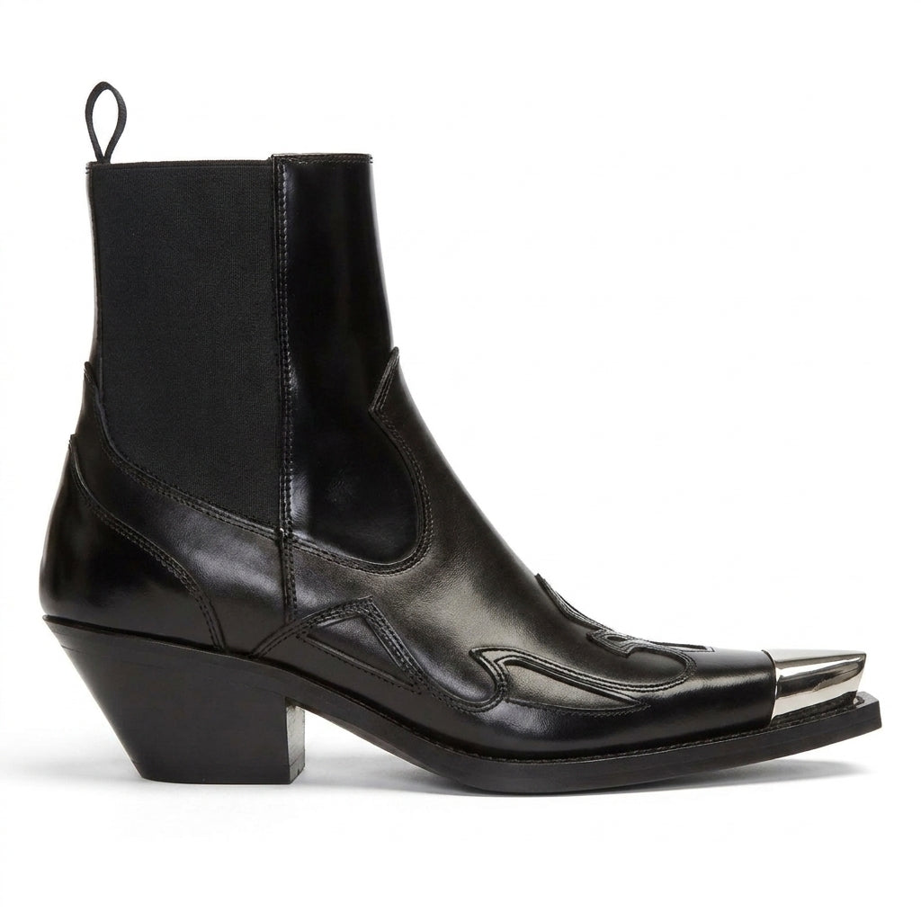 Botines western con puntera metálica