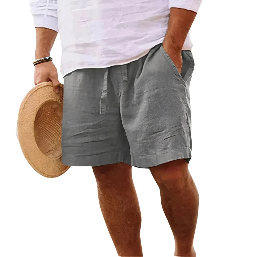 Pantalones cortos de algodón y lino 1+1 GRATIS