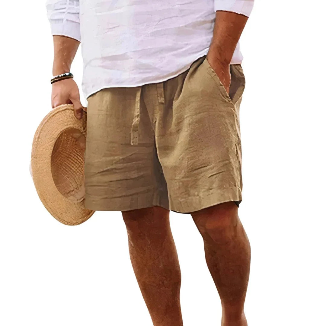 Pantalones cortos de algodón y lino 1+1 GRATIS