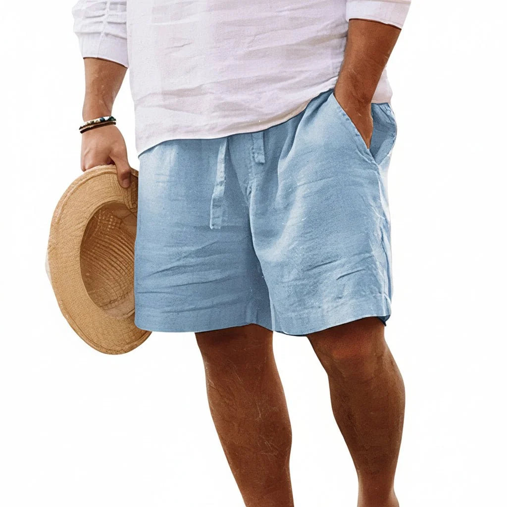 Pantalones cortos de algodón y lino 1+1 GRATIS