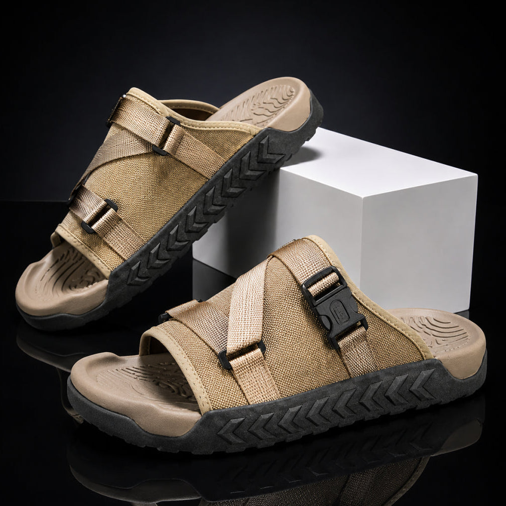 Hatton - Sandalias con tiras cruzadas ajustables y hebilla deslizante