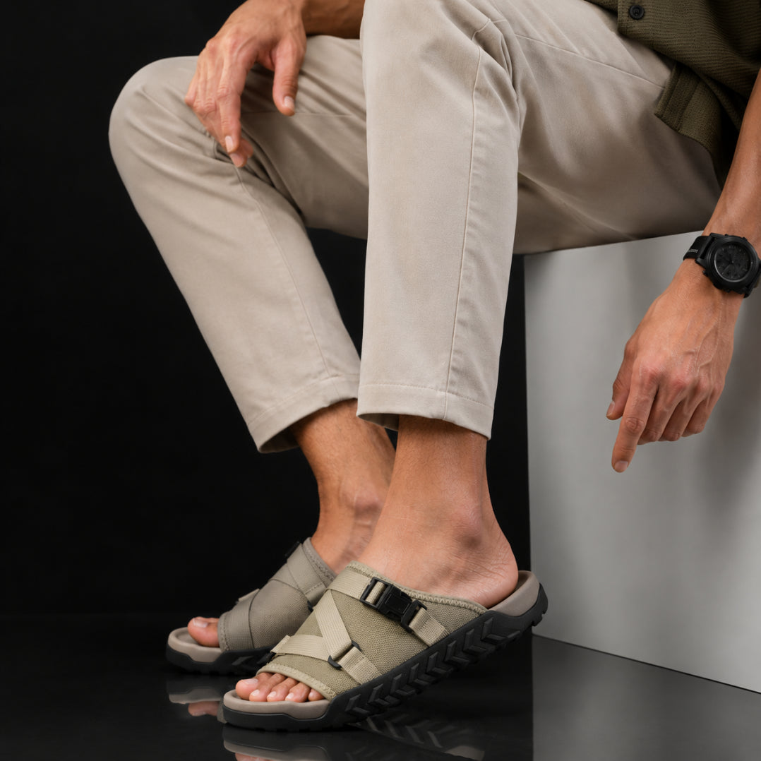 Hatton - Sandalias con tiras cruzadas ajustables y hebilla deslizante