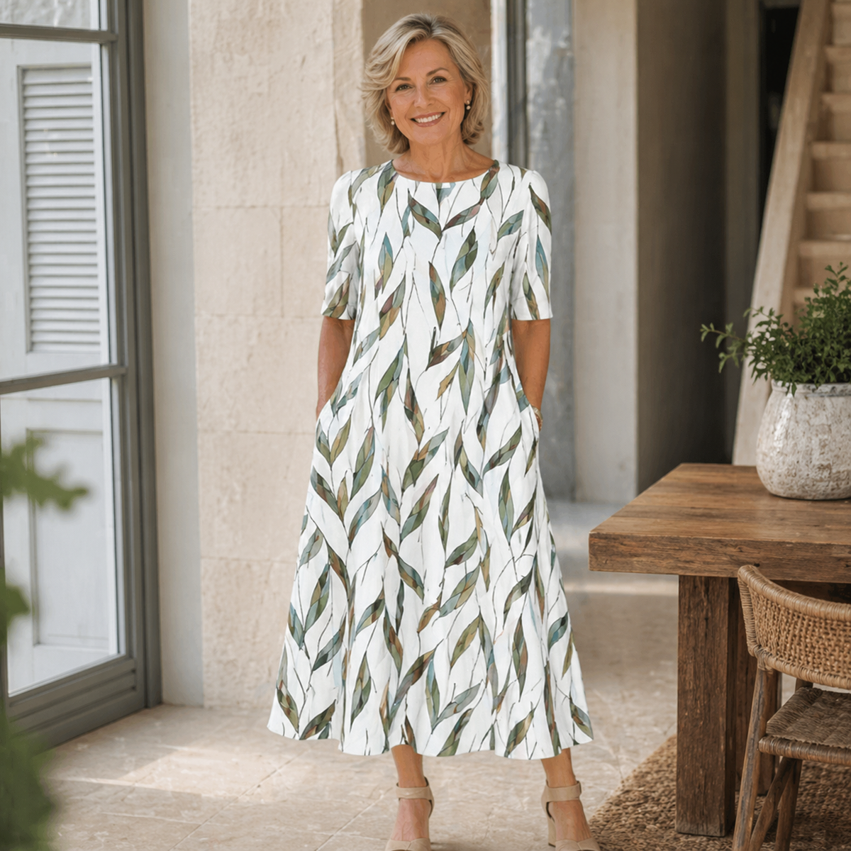Silvia | Vestido elegante con estampado floral