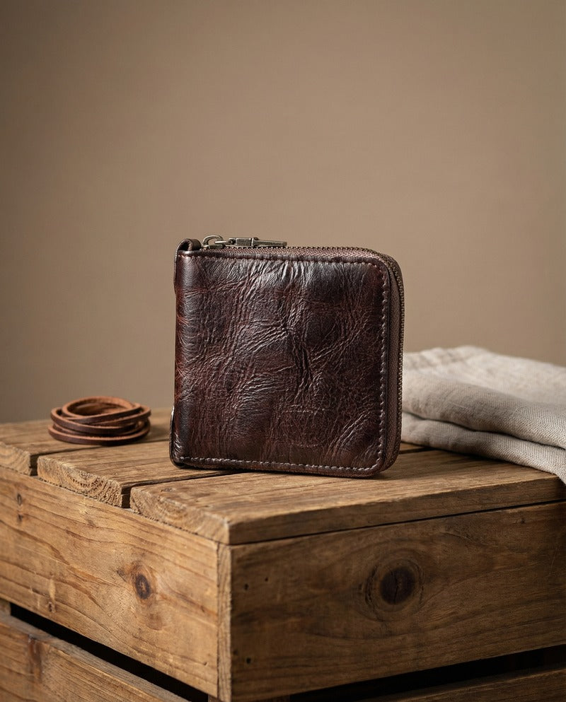 Cartera MODENA de piel artesanal