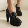 Zapatos de Plataforma con Hebilla Estilo Mocasín