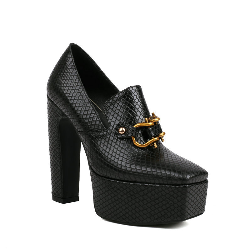 Zapatos de Plataforma con Hebilla Estilo Mocasín