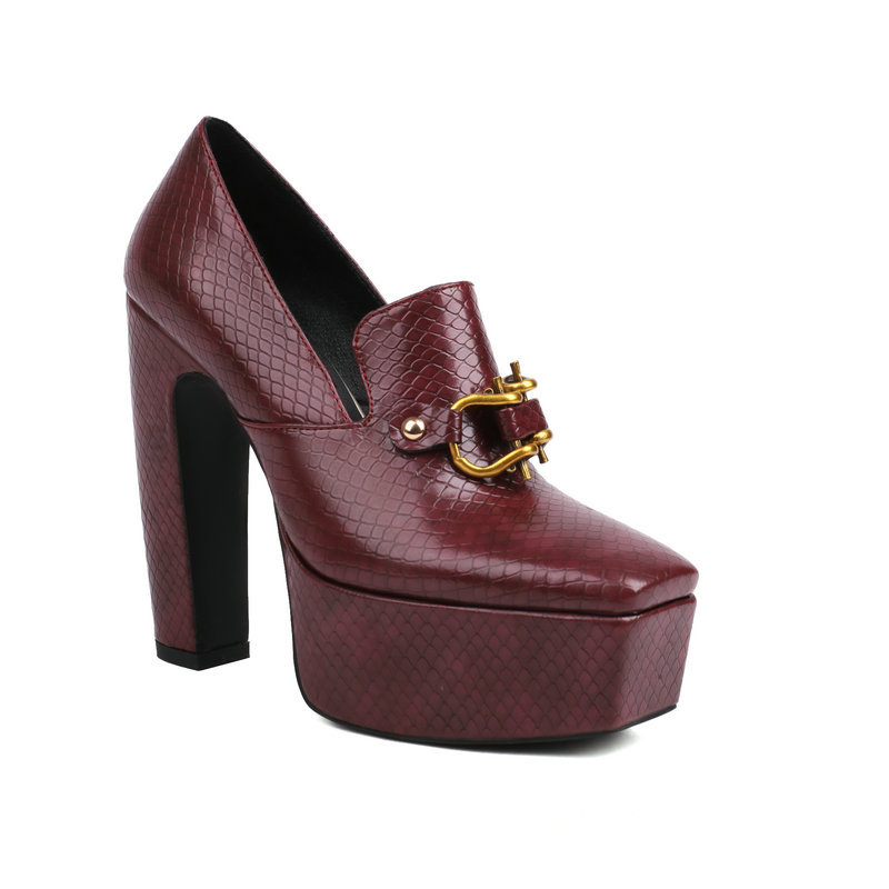 Zapatos de Plataforma con Hebilla Estilo Mocasín
