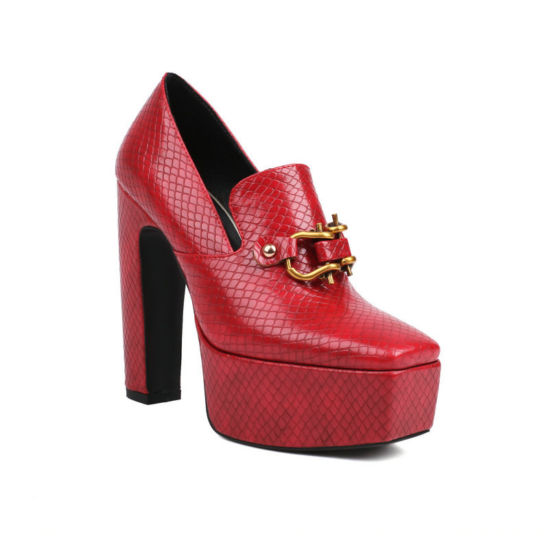 Zapatos de Plataforma con Hebilla Estilo Mocasín
