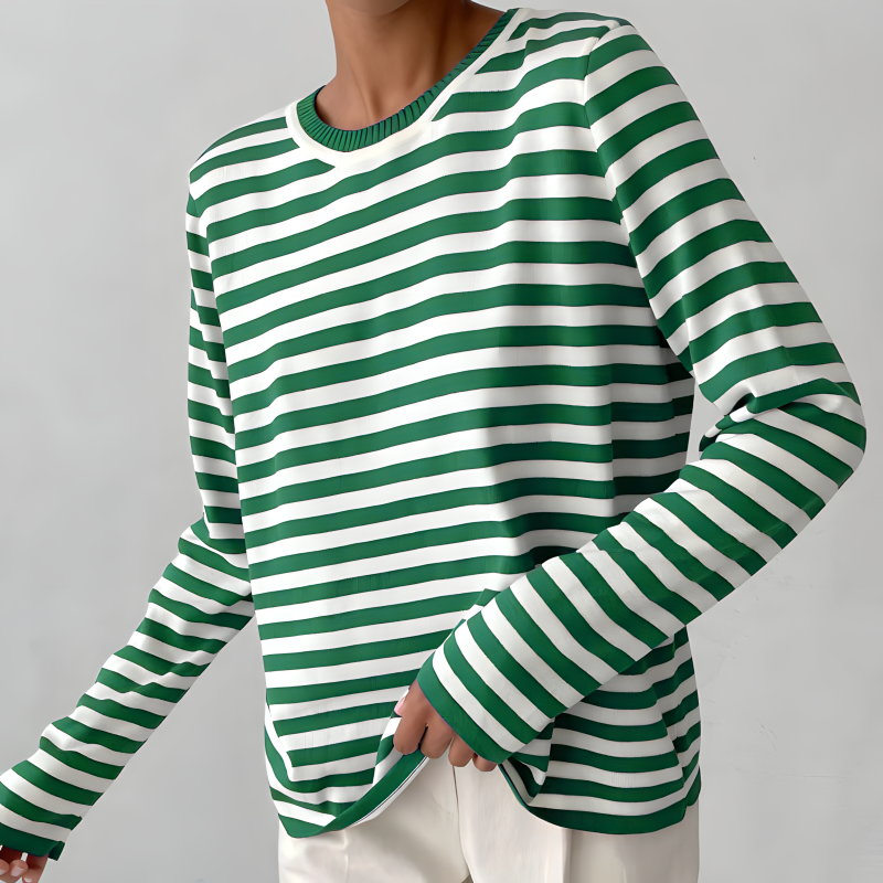 Quintina - Elegante suéter de manga larga con diseño de rayas