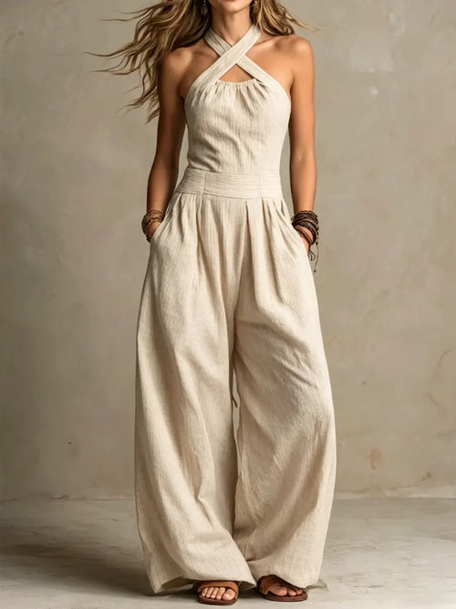 ADRIANA – Mono elegante con escote cruzado