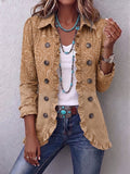 Chaqueta con estampado en relieve y volantes