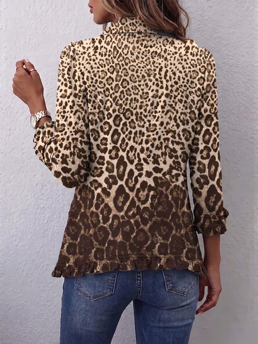Chaqueta de leopardo con volantes