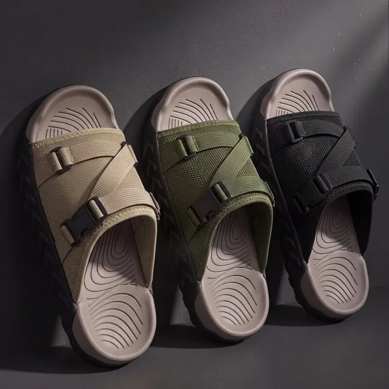 Hatton - Sandalias con tiras cruzadas ajustables y hebilla deslizante