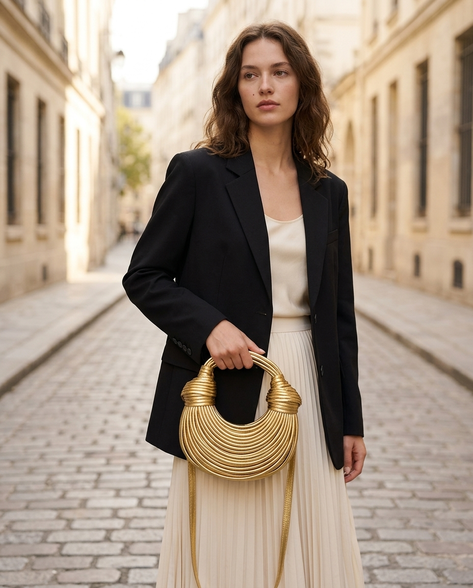 Bolso Escultural con Asa Anudada