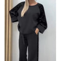 Conjunto de mujer con jersey y pantalón de lentejuelas