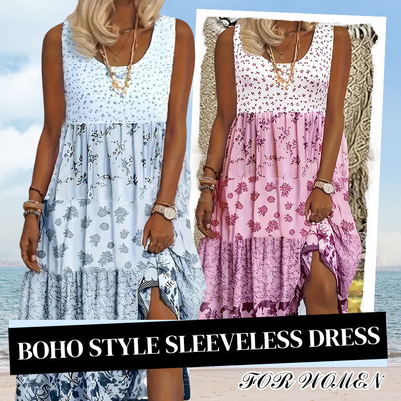 Vestido de mujer sin mangas de estilo bohemio