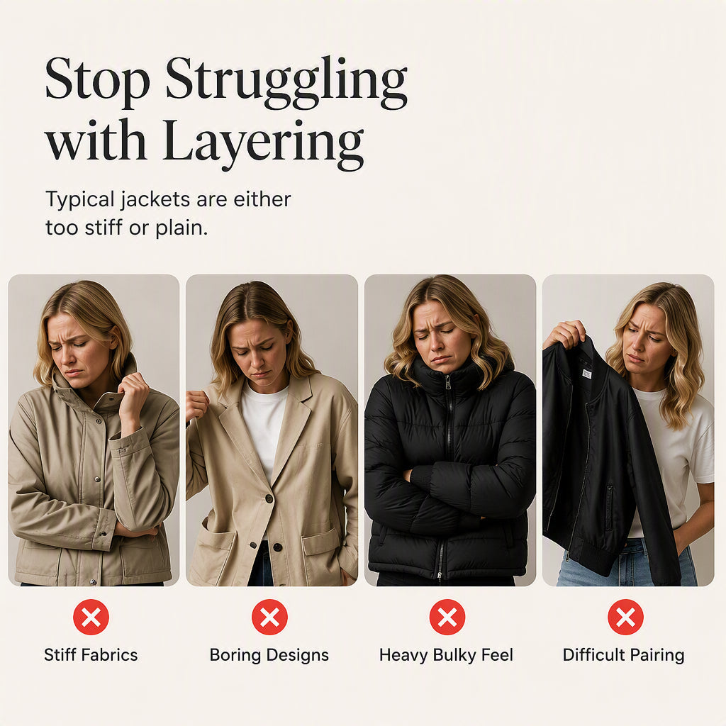 ⭐ Elegante chaqueta vaquera para mujer con inserción de punto acanalado