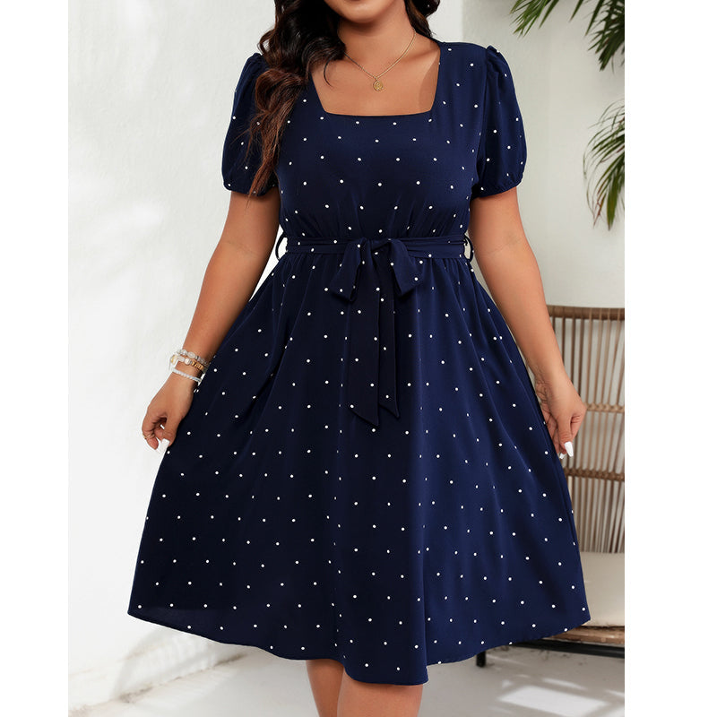 Vestido de lunares en tallas grandes para mujer