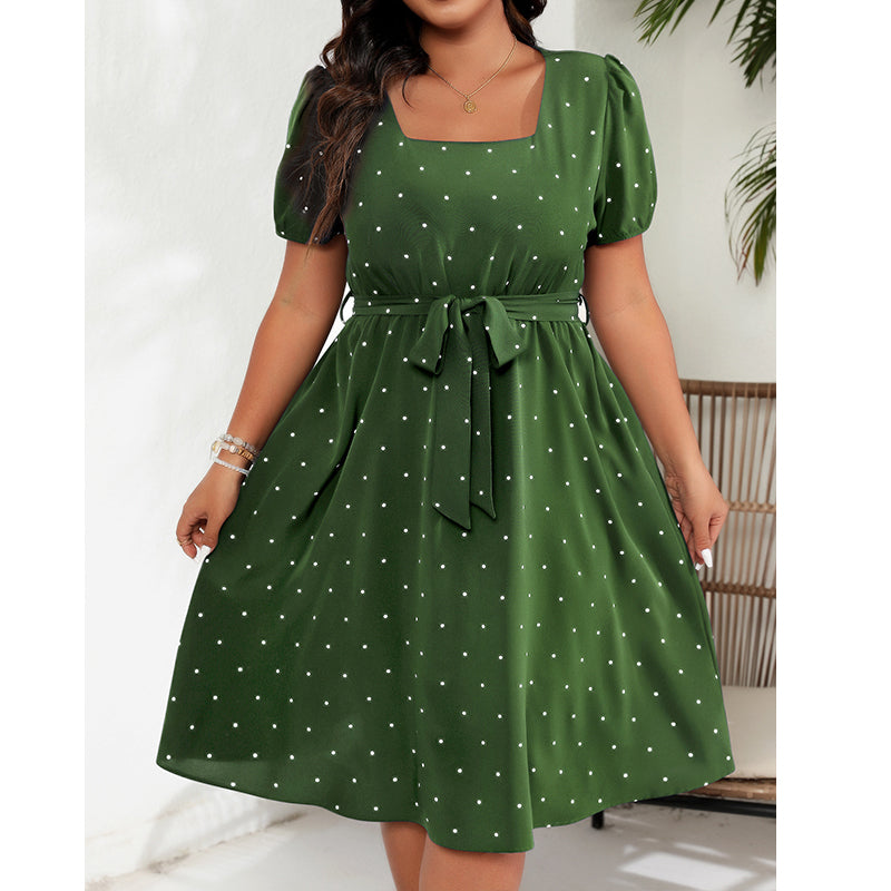 Vestido de lunares en tallas grandes para mujer
