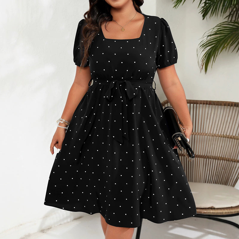 Vestido de lunares en tallas grandes para mujer