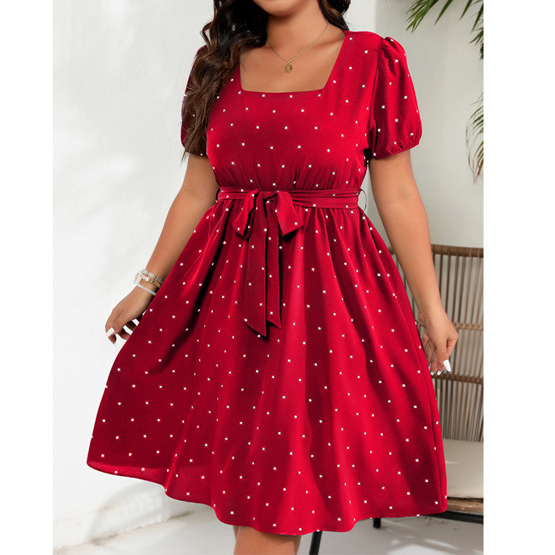 Vestido de lunares en tallas grandes para mujer