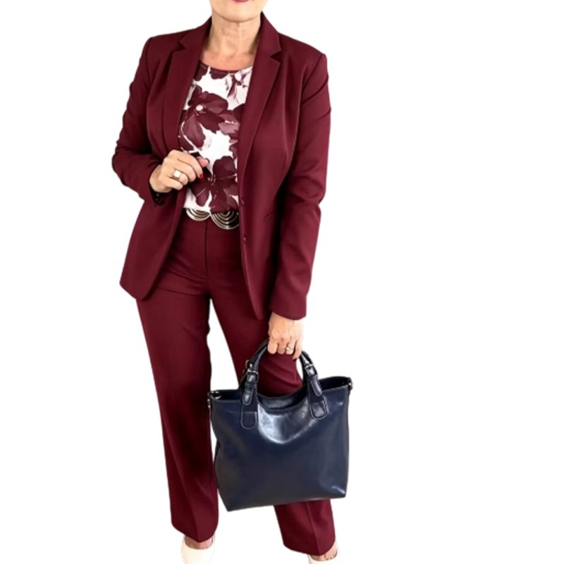 Conjunto de traje de 3 piezas para mujer: blazer, top y pantalón