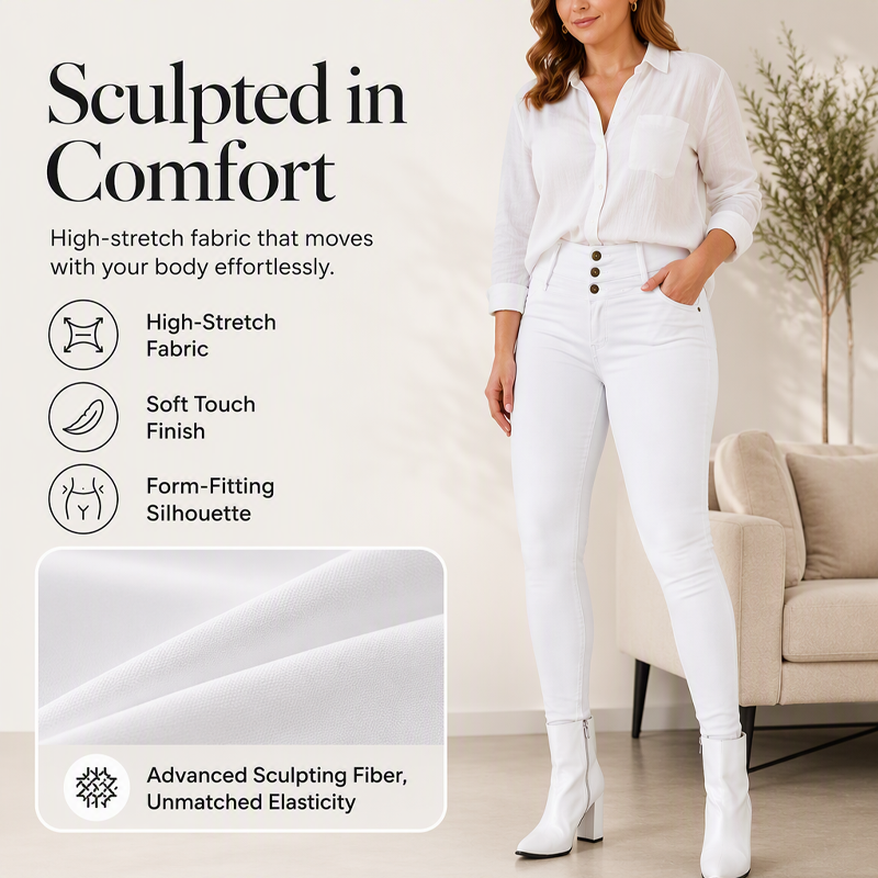 Vaqueros skinny de talle alto con elasticidad: favorecen tu figura y son cómodos todo el día