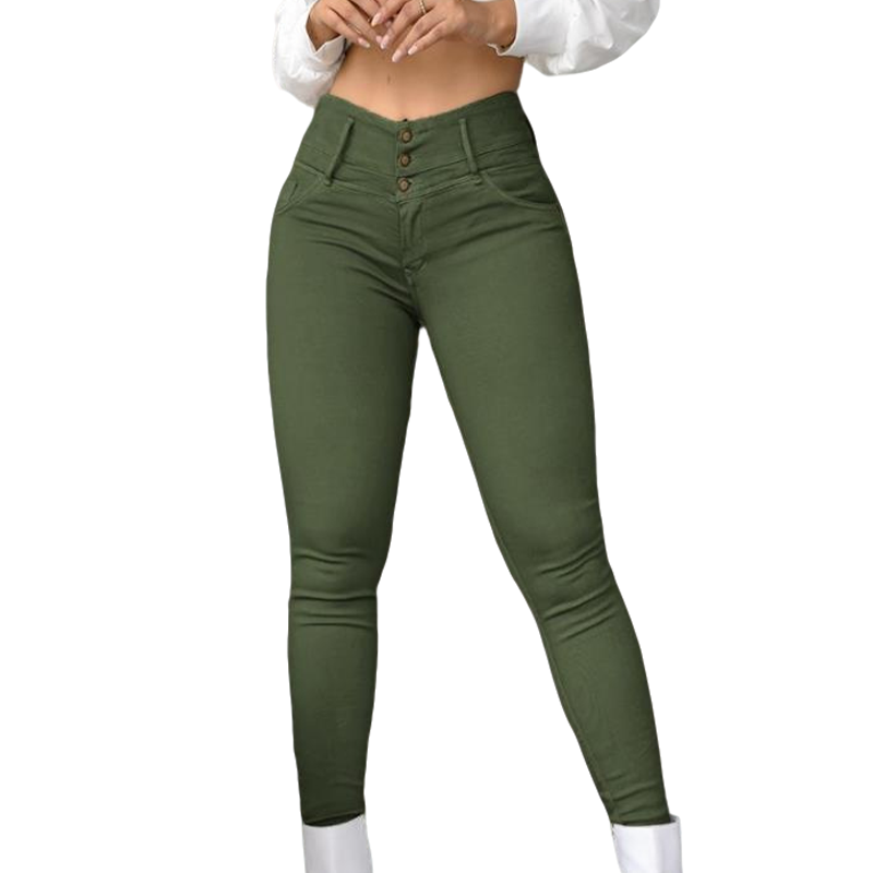 Vaqueros skinny de talle alto con elasticidad: favorecen tu figura y son cómodos todo el día