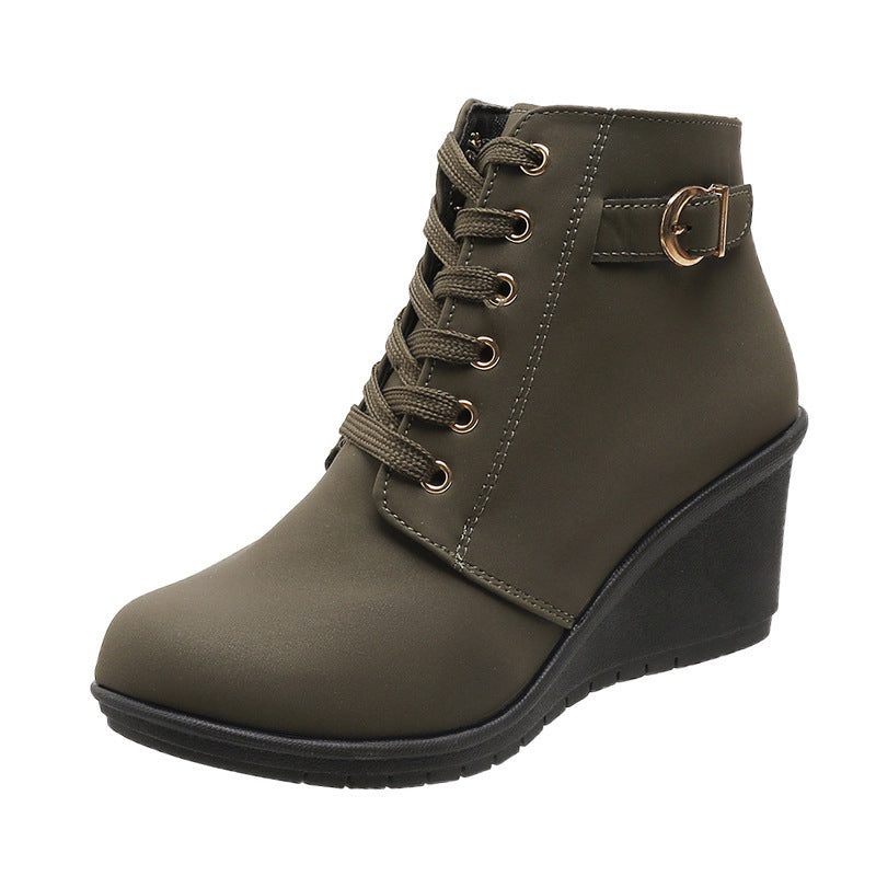 Zapatos de mujer con tacón de cuña: cuñas cómodas, diseño moderno y forro suave, perfectos para un look elegante en los días frescos