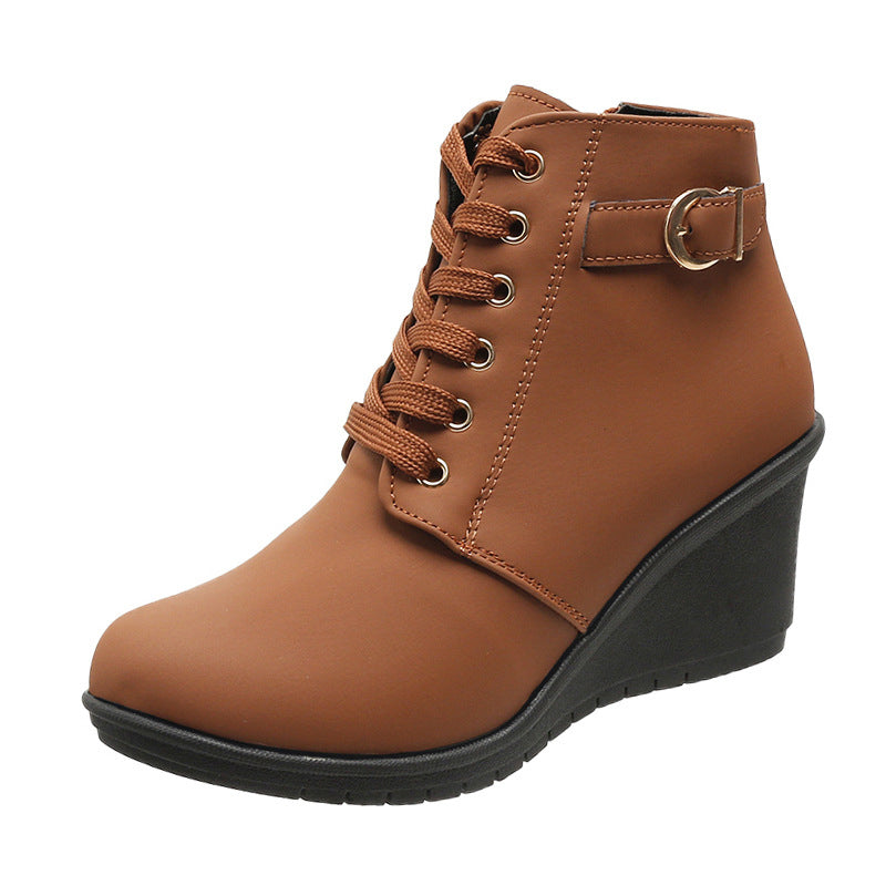 Zapatos de mujer con tacón de cuña: cuñas cómodas, diseño moderno y forro suave, perfectos para un look elegante en los días frescos