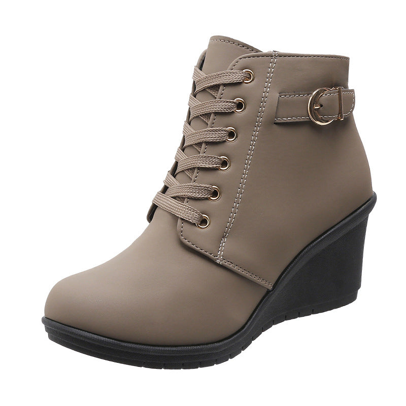 Zapatos de mujer con tacón de cuña: cuñas cómodas, diseño moderno y forro suave, perfectos para un look elegante en los días frescos