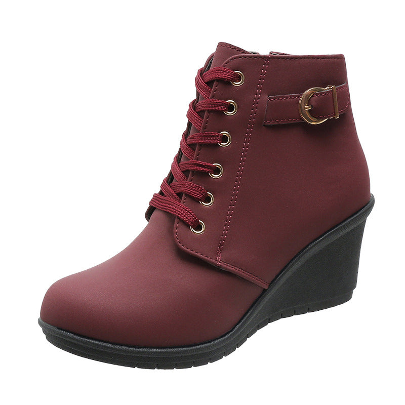 Zapatos de mujer con tacón de cuña: cuñas cómodas, diseño moderno y forro suave, perfectos para un look elegante en los días frescos