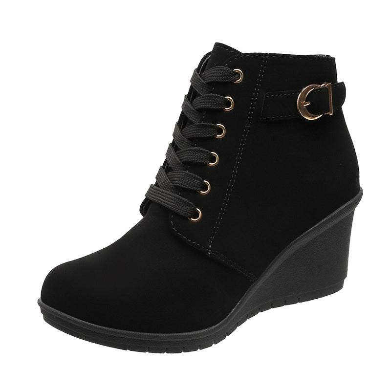 Zapatos de mujer con tacón de cuña: cuñas cómodas, diseño moderno y forro suave, perfectos para un look elegante en los días frescos